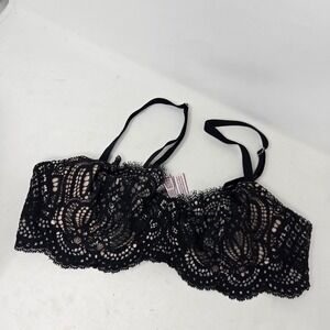 Victorias Secret Dream Angels Wicked Unlined Uplift Bra Black Lace 36C 360262-01